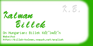 kalman billek business card